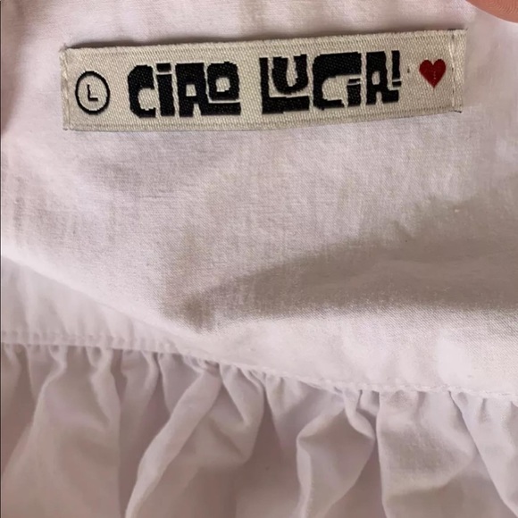 Ciao Lucia Allegra top in white 100% cotton large - Picture 3 of 8